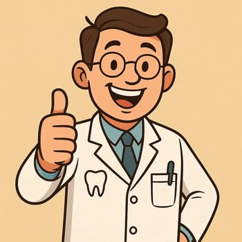 Dentist smiling after tax savings Dentist smiling after tax savings